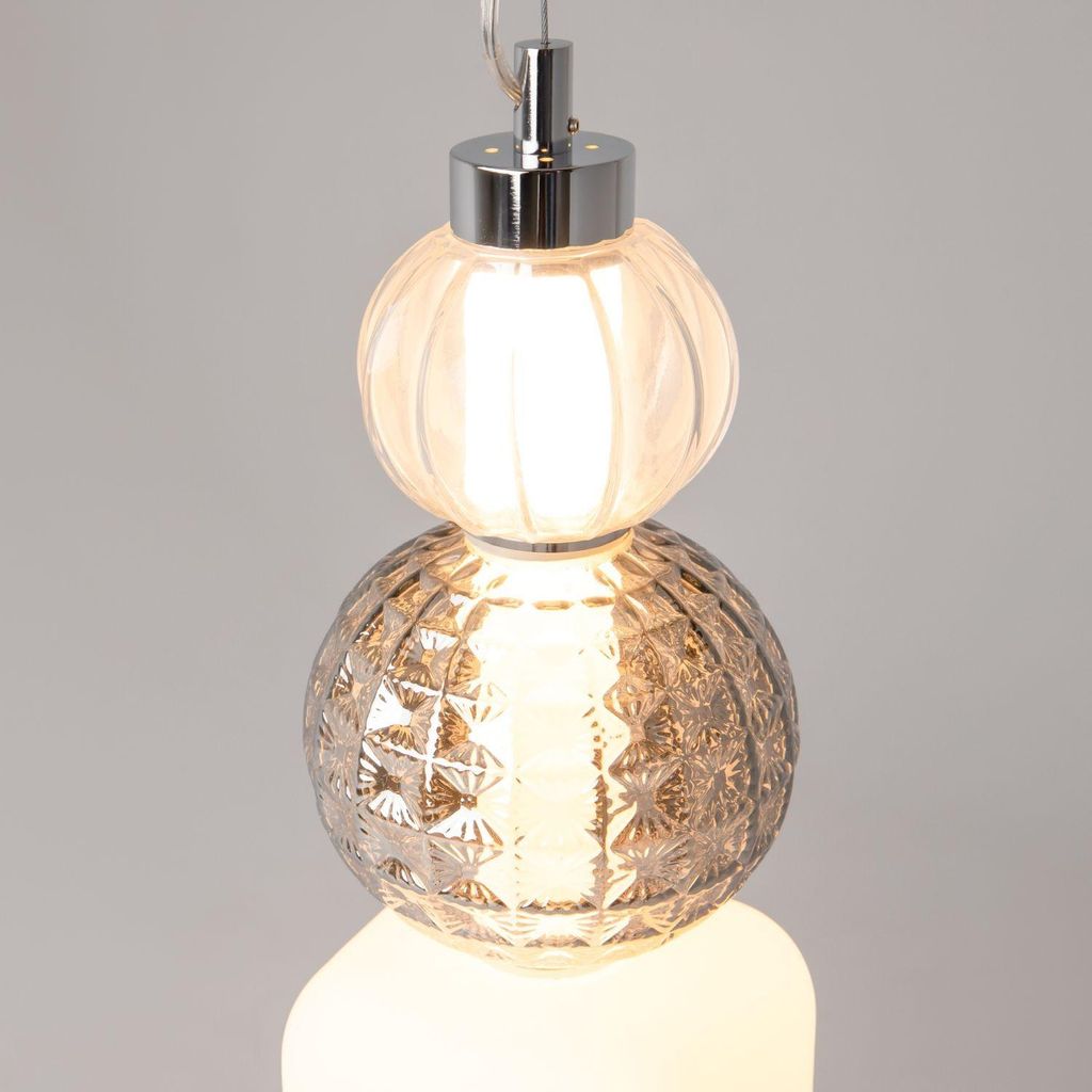 LED Pendelleuchte Metall Glas H: max. 120 cm in Gold Weiß 3000 K warmweiß 1600 lm Modern Hängeleuchte