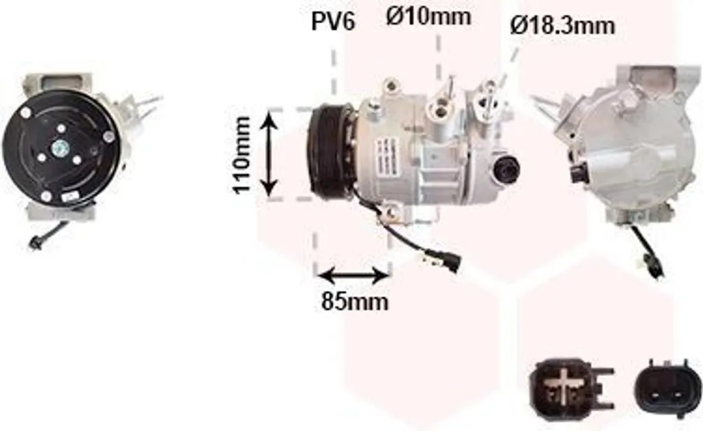 Compresseur de Clim 7SBH17C Van Wezel 1801K721 pour Galaxy et S-Max CJ