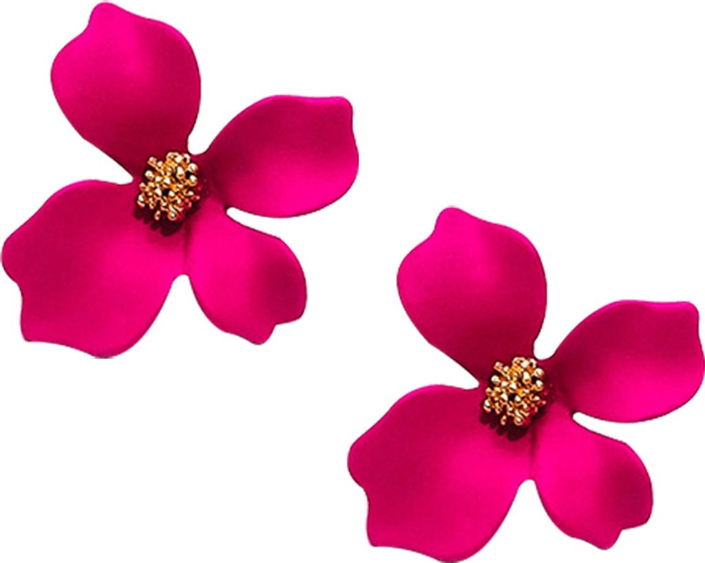 Mode Mädchen Blume Ohrstecker Frauen All-Match Datum Party Reise Ohrringe Geschenk-Rosenrot