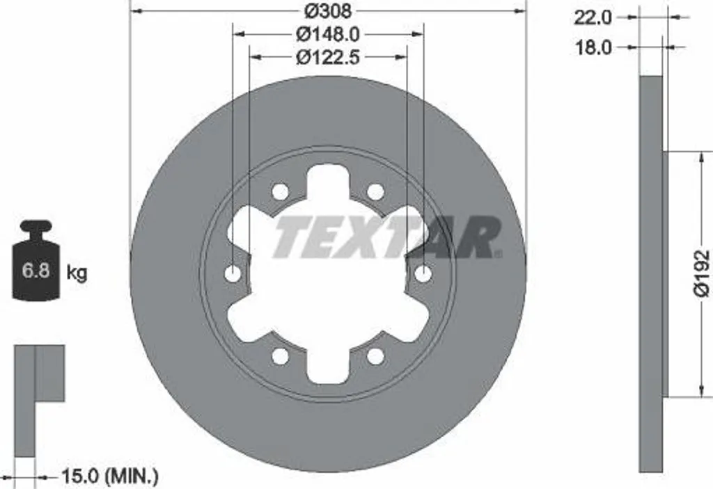 Disque de frein haute friction TEXTAR compatible Transit OE 1815600
