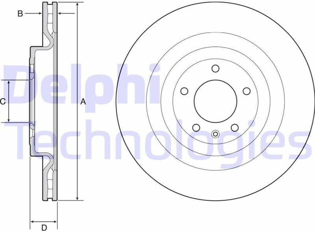 2x DELPHI Bremsscheibe BG9126C für LAND ROVER Range Rover Sport (L494) 49mm