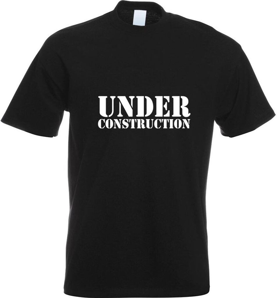 Kiwistar - T-Shirt - schwarz - Under Construction Motiv Bedruckt Funshirt Design Print - mit Motiv Bedruckt - Funshirt Design - Sport - Freizeit - ...