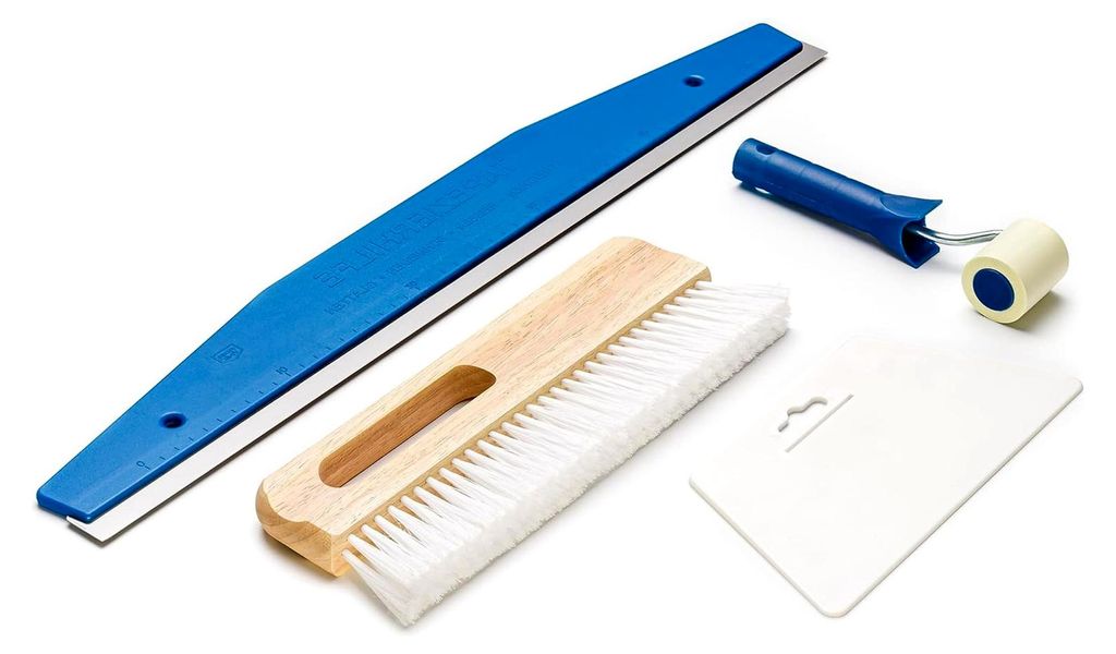 Tapezier Set mit Nahtroller, Schneidelineal, Bürste und Glätter