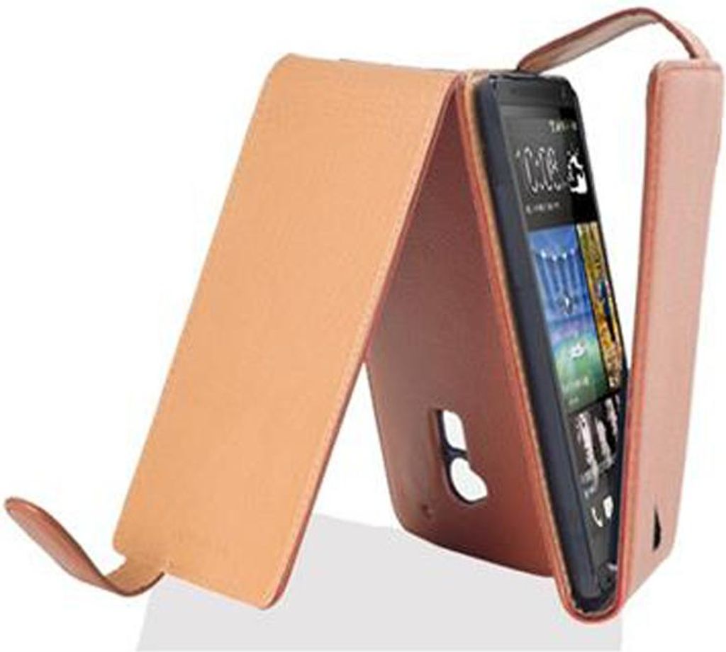 Cadorabo Schutzhülle für HTC ONE MAX T6 Hülle in Braun Flip Etui Handyhülle Case Cover Kunstleder