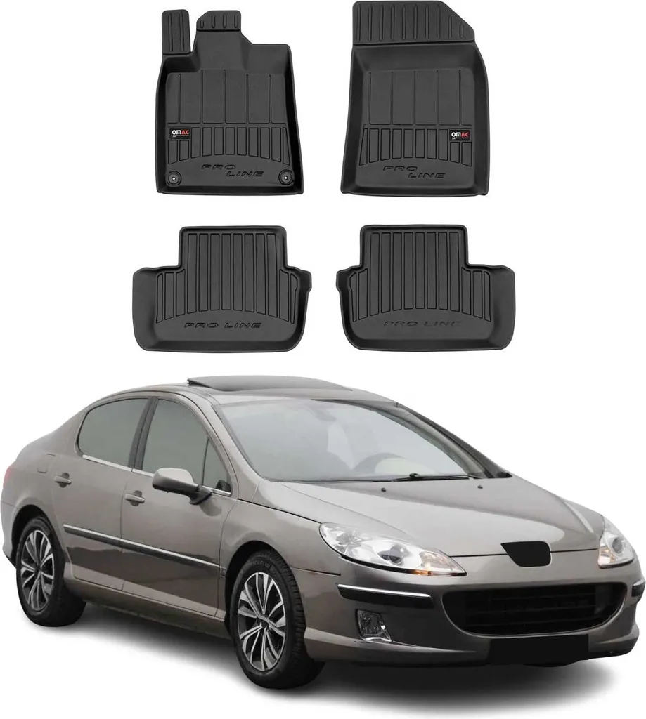 Tappetini TPE Peugeot 407 (2004-2011) Su Misura - Protezione Gomma 4 Pezzi