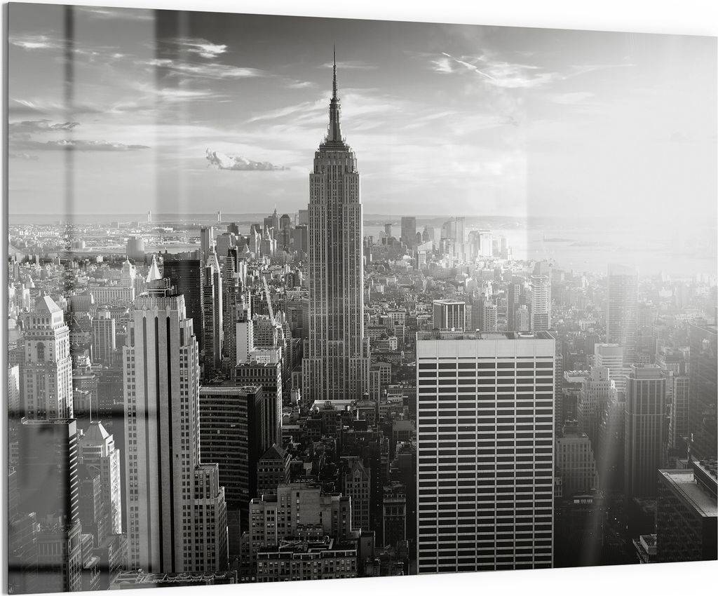 DEQORI Magnettafel Glas 120x90 cm 'Monochrome Metropole' beschreibbar Whiteboard Küche