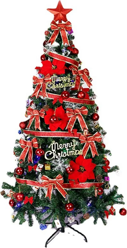 Arbre de Noël artificiel 180cm 5.9ft - Sapin de Noël réaliste vert dense