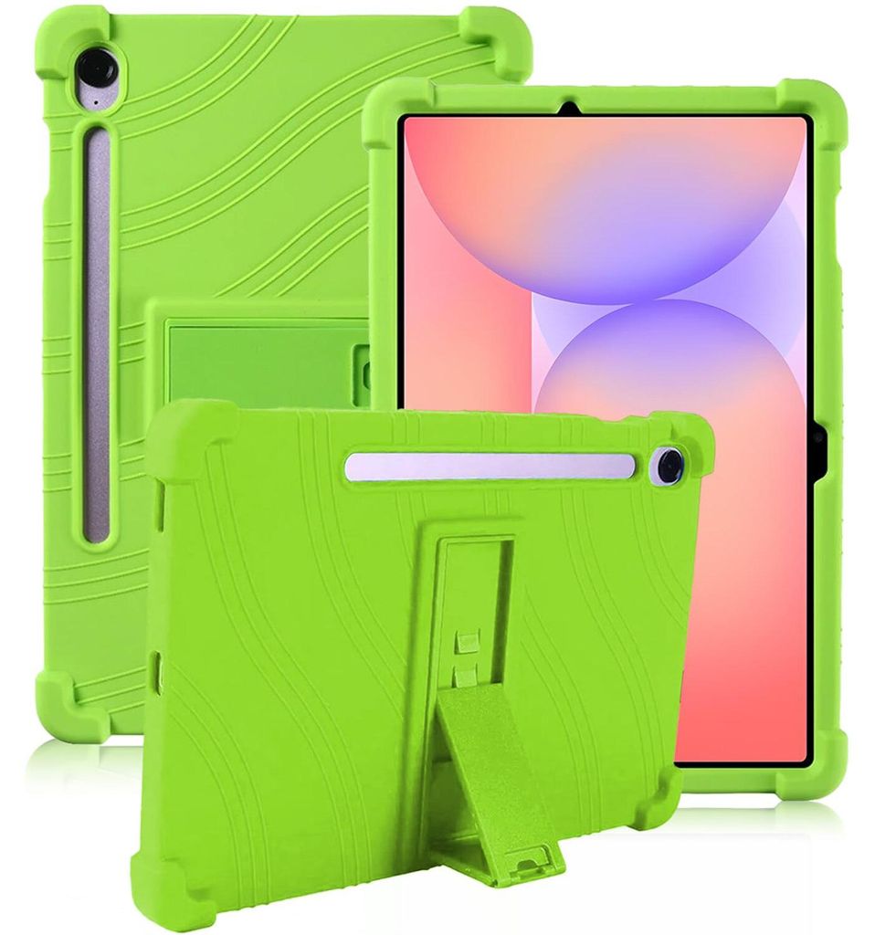 Tablet Hülle für Samsung Galaxy Tab S10 Lite 10,9", Stoßfeste Weiches Silikon Schutzhülle mit Standfunktion Grün