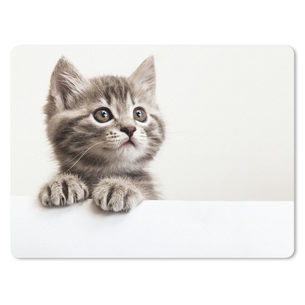 MuchoWow Mauspad Mousepad Katze - Grau - Tiere 23x19 cm - Mousepads - Maus Mat - Pad - Mausunterlage - Schreibtischunterlage - Mauspad