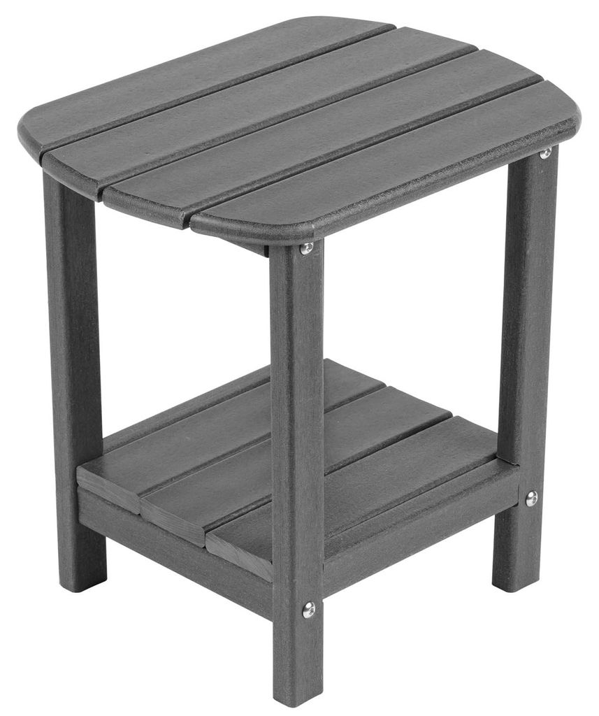 Beistelltisch aus HDPE-Kunststoff, doppelter Adirondack-Tisch für die Terrasse (grau)