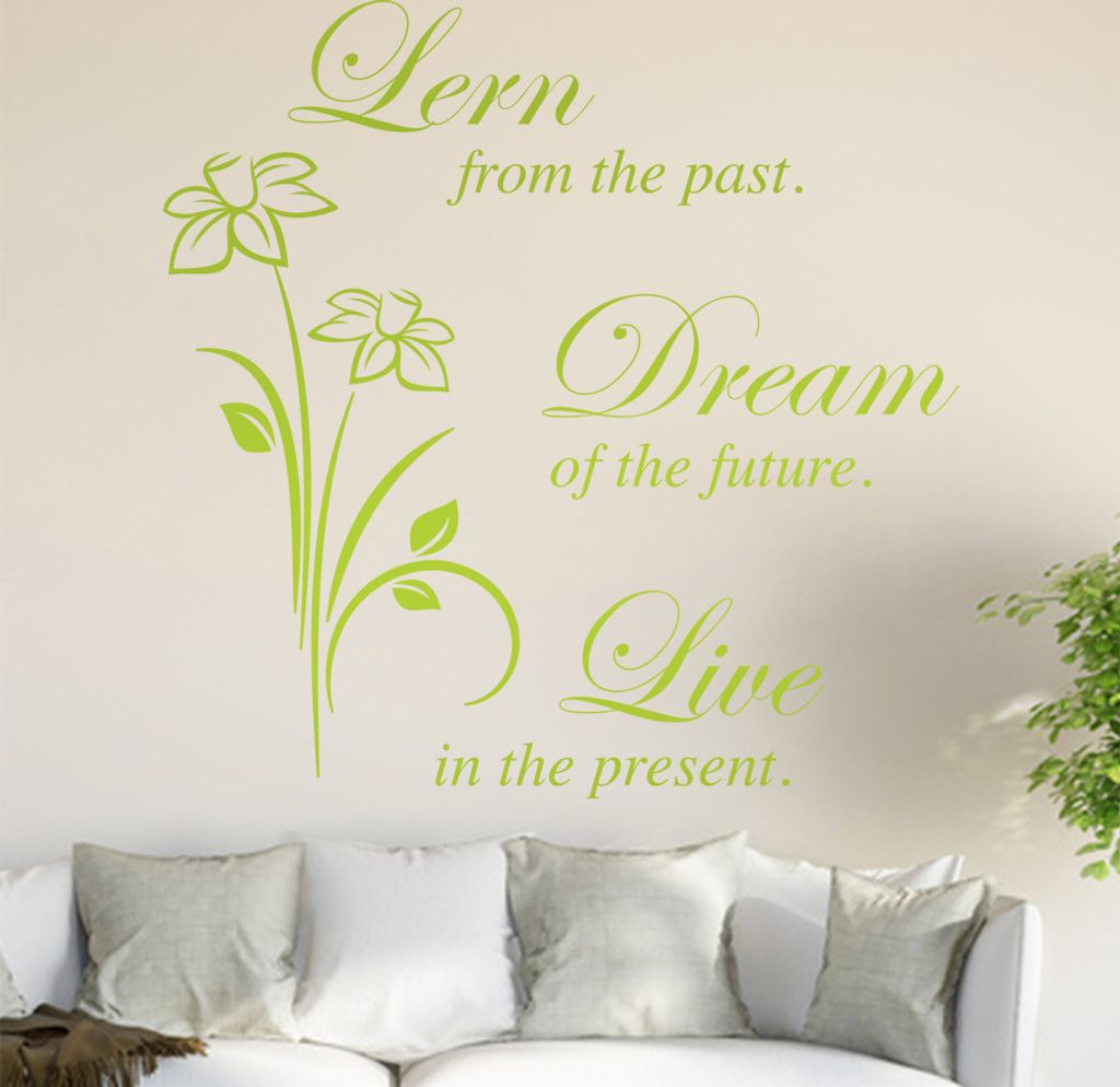 Lern from the past... Wandtattoo in 6 Größen - Wandaufkleber Wall Sticker - Dekoration, Küche, Wohnzimmer, Schlafzimmer, Badezimmer
