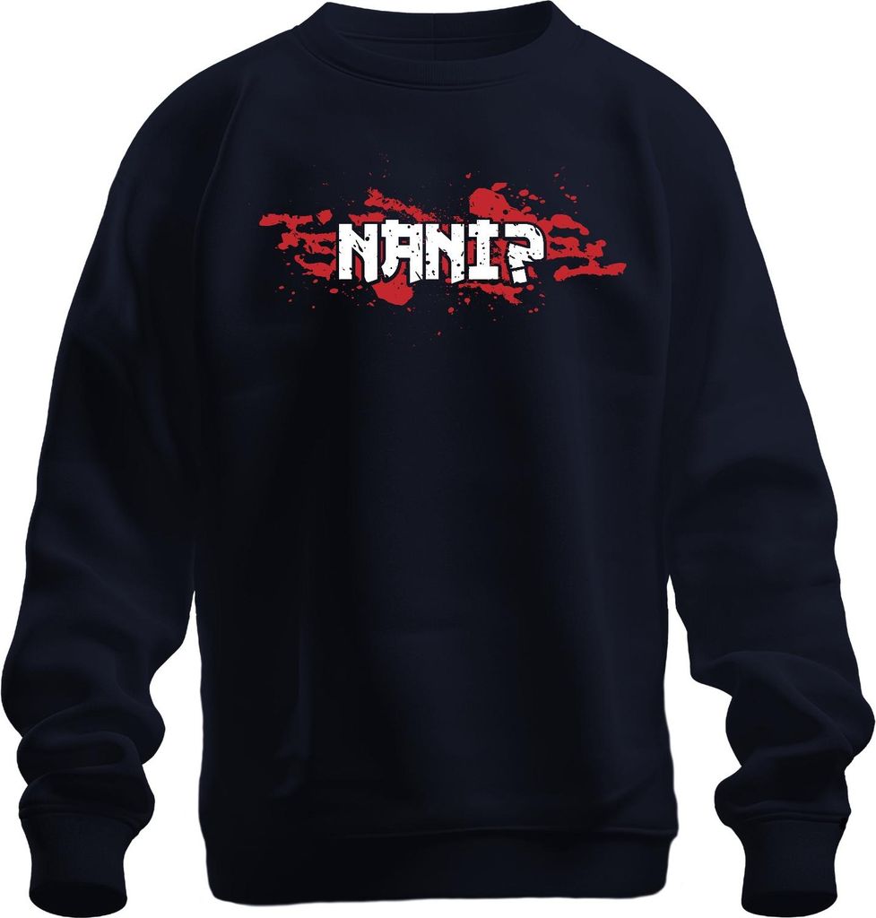 NANI? Anime Manga Ästhetik Otaku Japan Meme Gaming Japanisch Uni Sweatshirt Pullover, Navy, XL