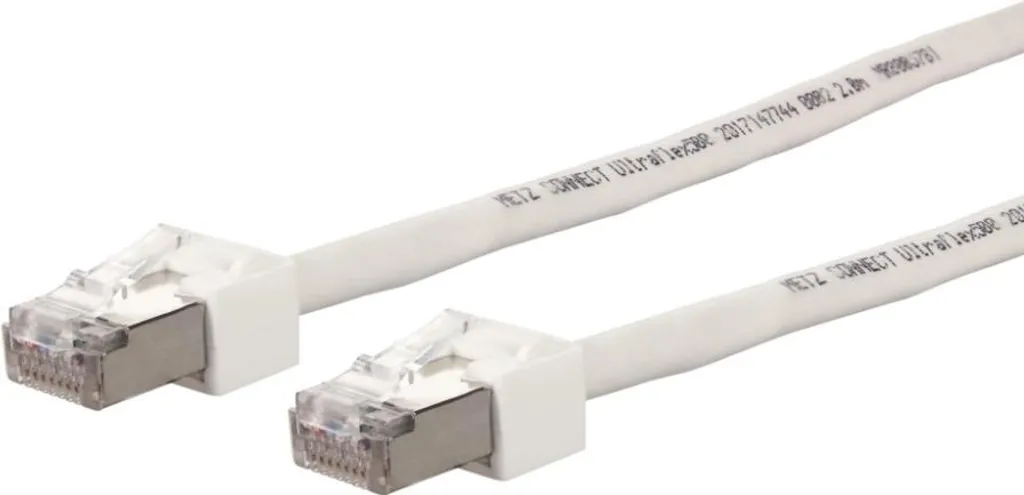 Câble Patch Court 0,3m Cat.6 Blanc pour Téléphone IP METZ CONNECT