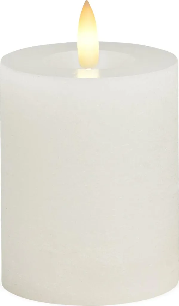 Lot de 4 bougies LED en cire véritable blanche vacillante 7x9 cm