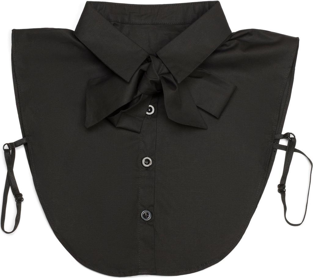styleBREAKER Damen Blusenkragen Einsatz mit Knopfleiste und Schleife, Kragen für Blusen und Pullover, Schluppenbluse 08020003