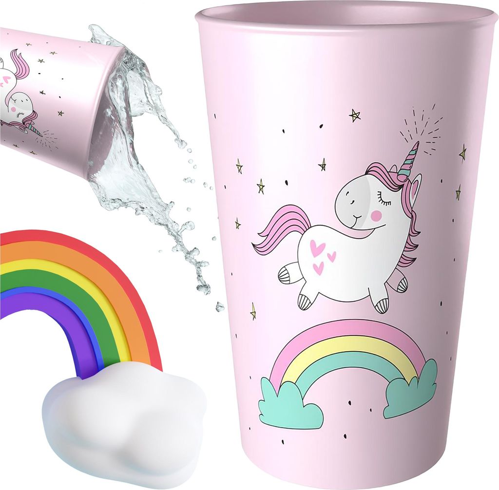 Kinderbecher 250ml Für Schule Bis Kindergarten Kunststoff Einhorn Rosa