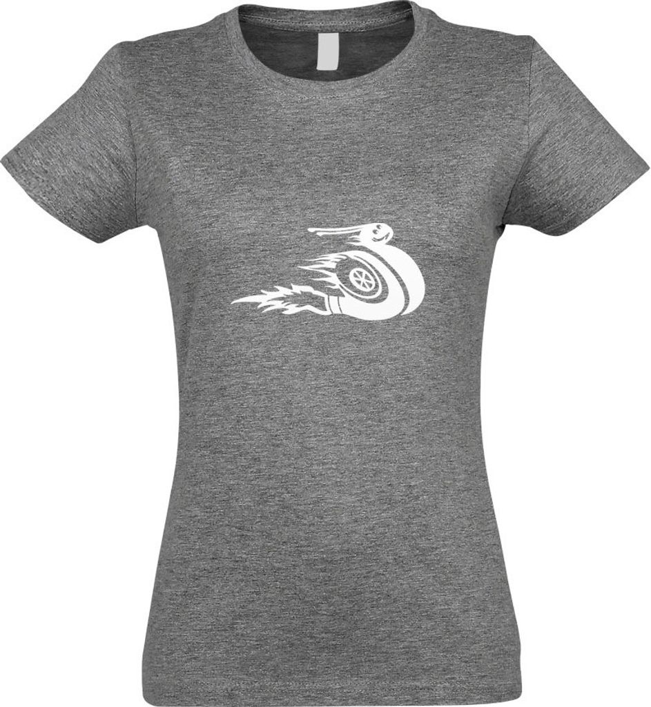 Kiwistar - T-Shirt tailliert - Damen - Graumeliert - Turboschnecke - Speed - Turbo - mit Motiv Bedruckt - Funshirt Design - Sport - Freizeit - Dame...