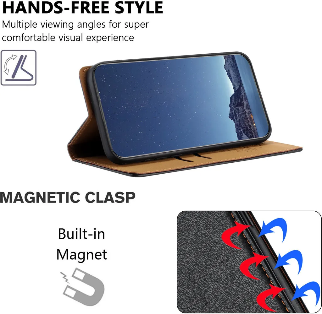 Custodia per Samsung Galaxy Xcover 6 Pro in pelle con funzione stand nero - 2