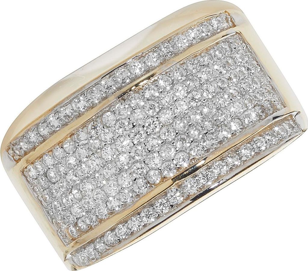 Raffinierter 9 Karat (375) Gold Fancy Damen - Ring mit Zirkonia, 55 (17.5); TRS14053RSO