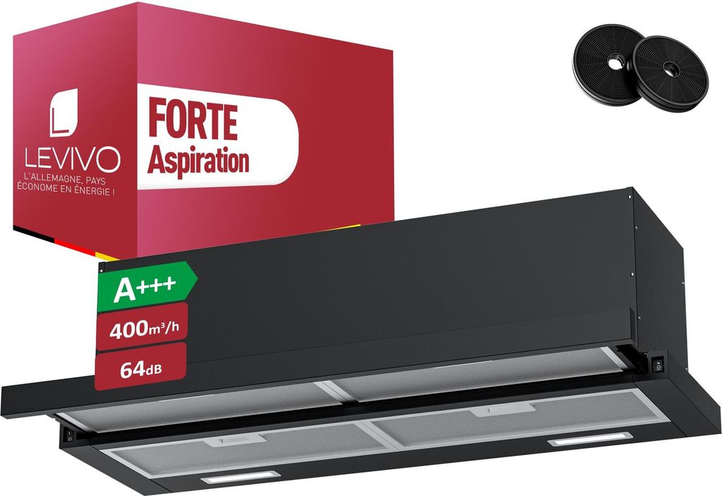 LEVIVO A+++ Hotte plate 90 cm à recyclage d'air & Image du produit 