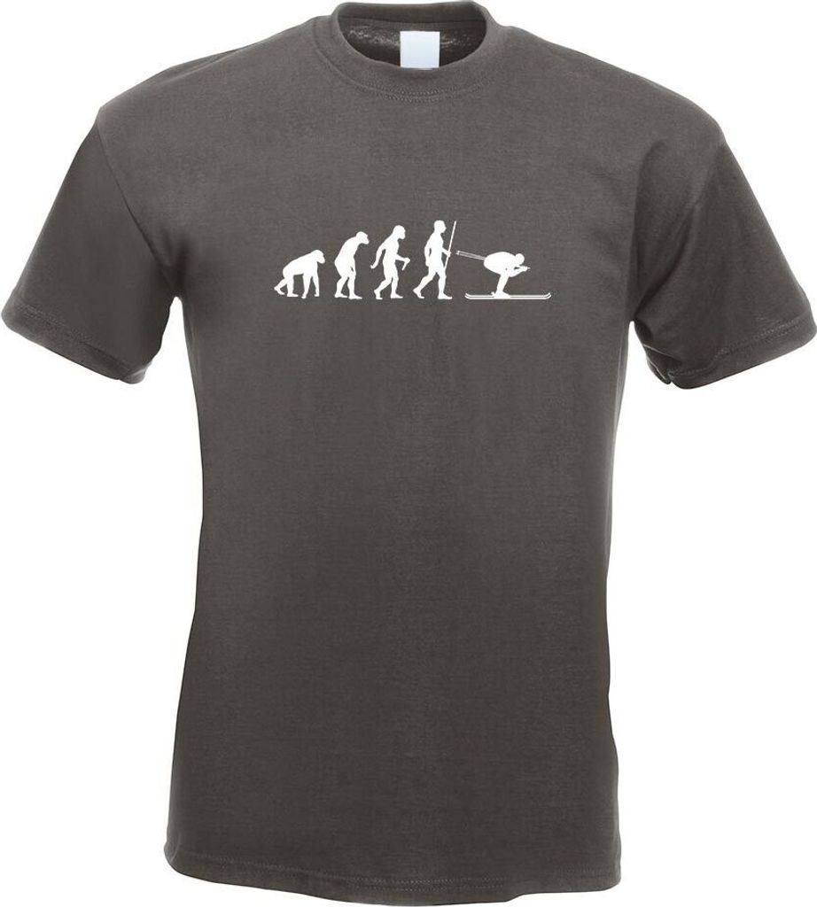 Kiwistar - T-Shirt - Graphit - Skispringen Sport Evolution Motiv Bedruckt Funshirt Design Print - mit Motiv Bedruckt - Funshirt Design - Sport - Fr...