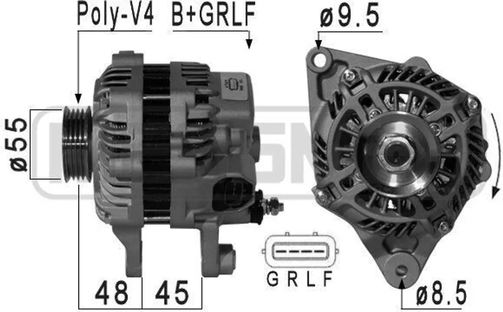 Alternateur ERA 210997A pour Smart Fortwo 451 - Réf OE 132 154 00 01