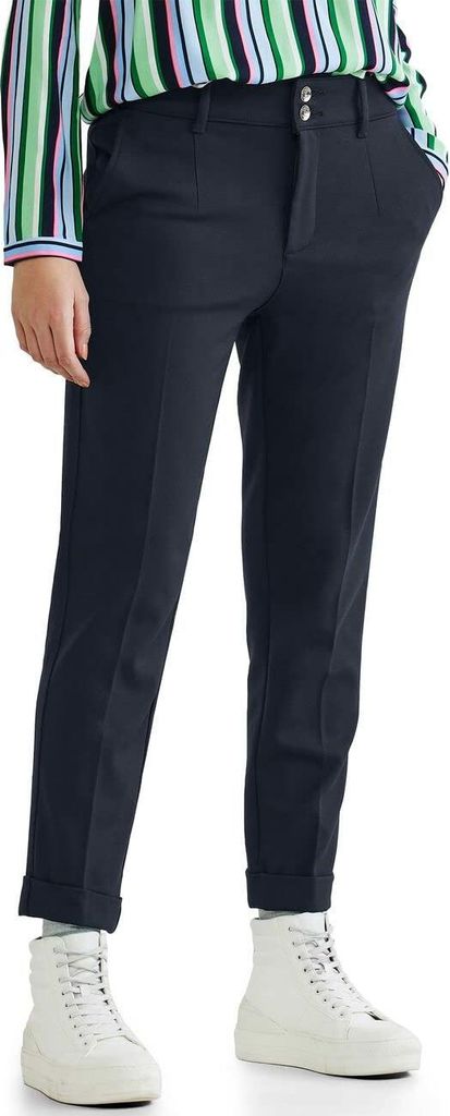 31678 Street One, Chino 7/8, 7/8 Damen Jeans Hose, Gabardinestretch, navy blue, D 34 W 27 L 28