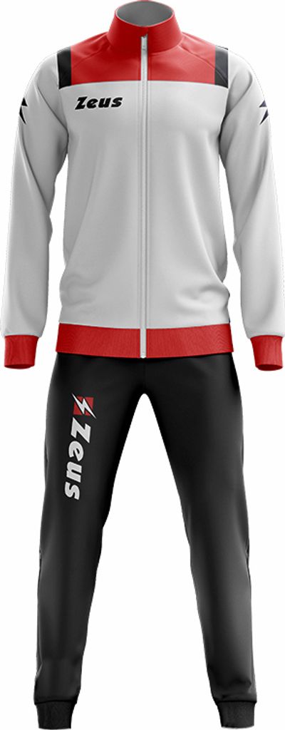2XS BIANCO-ROSSO|Zeus Tuta Relax Vesuvio Herren Trainingsanzug Weiß Rot