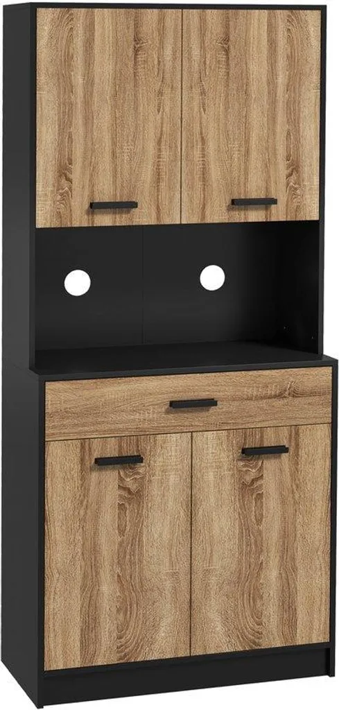 Armoire de cuisine pour ranger vos câbles et appareils - 4 portes noir