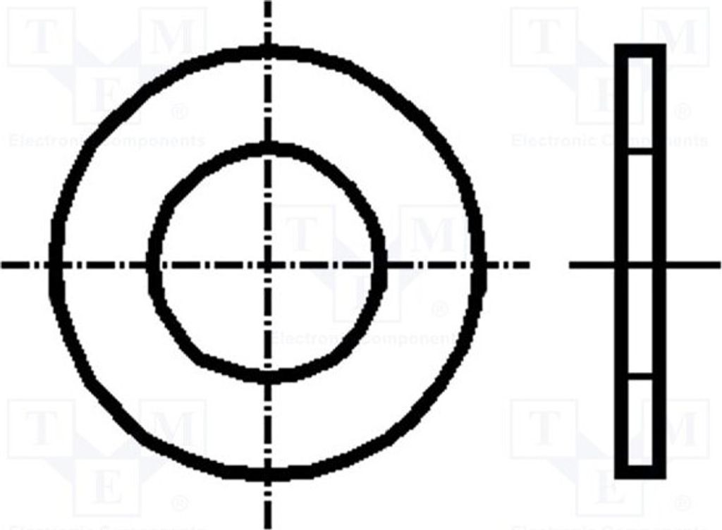 100x Unterlegscheibe h=0,5mm A2 Edel D=7mm M3 rund DIN: 125A K3.2/D125-A2 Unterlegs