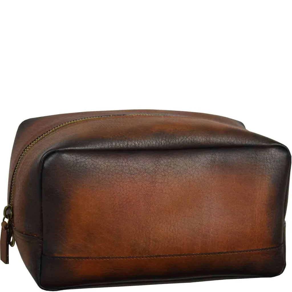 Jost Randers Borsa da Toilette 22 cm Cognac Pelle: Eleganza da Viaggio