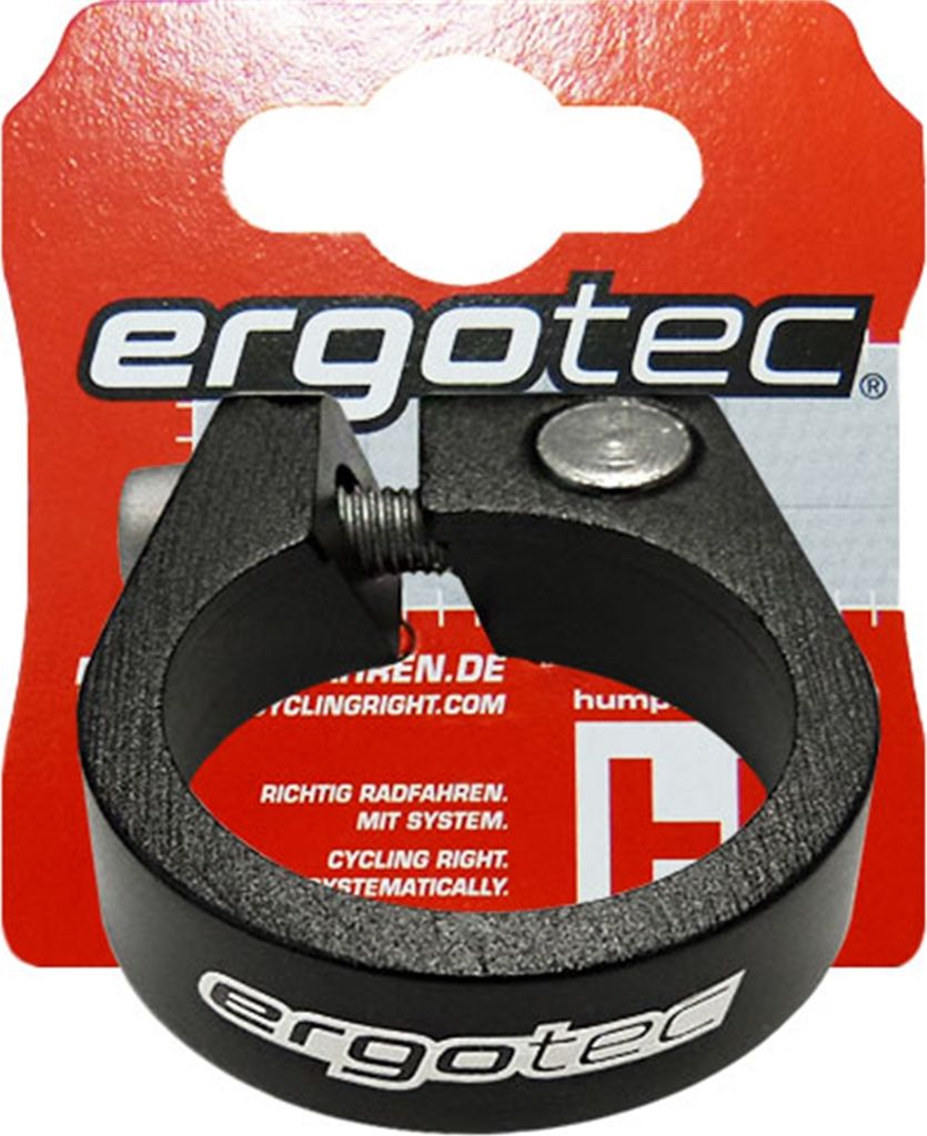 Ergotec Sattelstützklemme, ø = 28,6mm, schwarz mit Sechskant-Schraube
