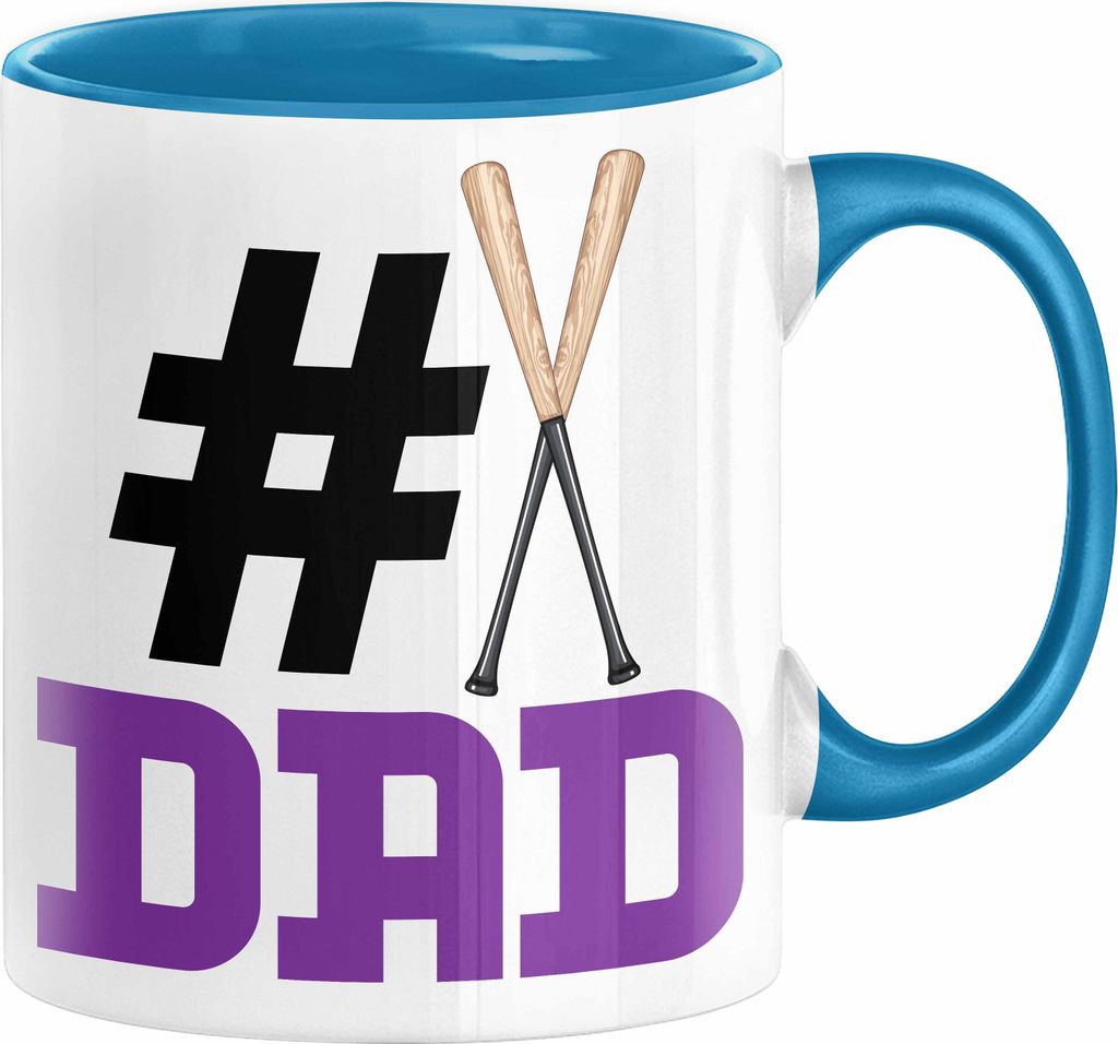 Baseball-Spieler Nummer 1 Dad Vater Tasse Geschenk Baseball Papa Geschenkidee Bester Papa Der Welt Vatertag Lustige Geschenkidee (Blau)