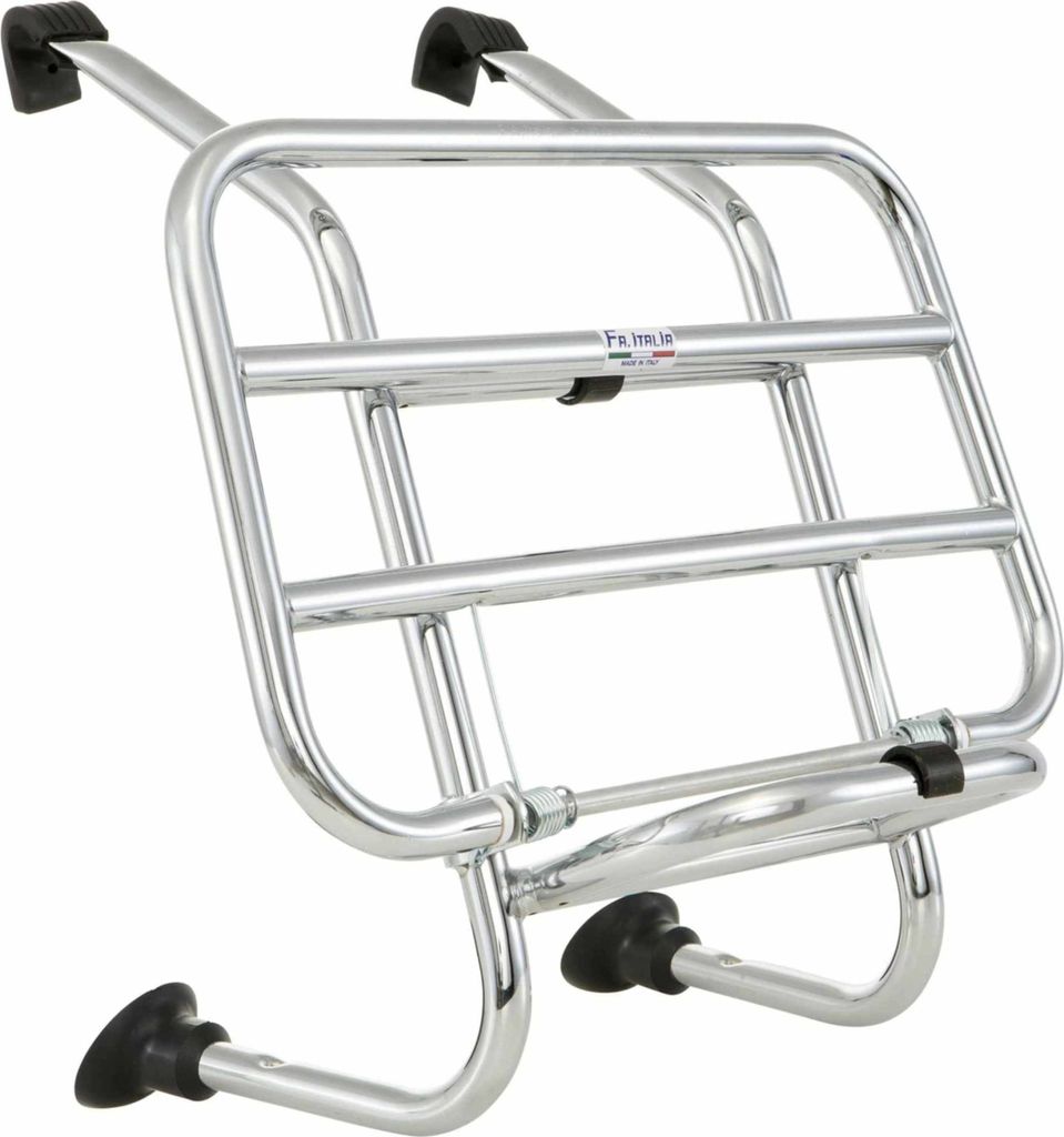 FA ITALIA Frontgepäckträger 38x25 cm Chrom Klapprahmen Abstand 15 cm