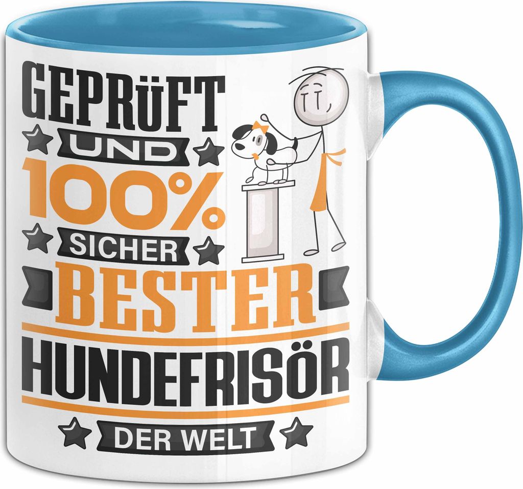 Hundefrisör Geschenk Lustiger Spruch für Hundefrisör Geschenkidee Bester Hundefrisör Der Welt (Blau)
