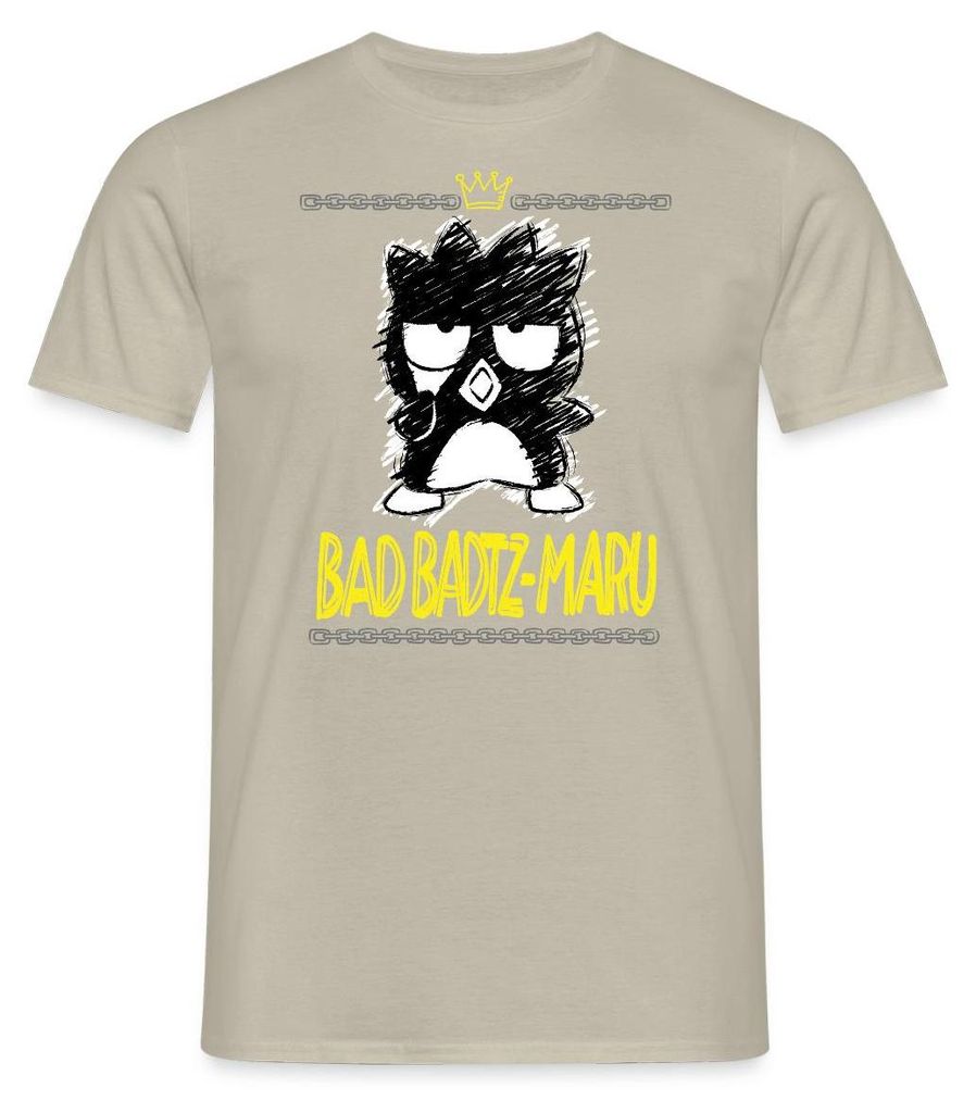 Spreadshirt Bad Badtz Maru Skizzen Stil Männer T-Shirt, 3XL, Sandbeige