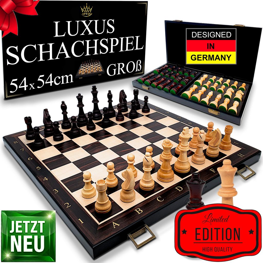 APEQi® LUXUS SCHACH – duża szachownica drewniana WYSOKIEJ Zdjęcie produktu 