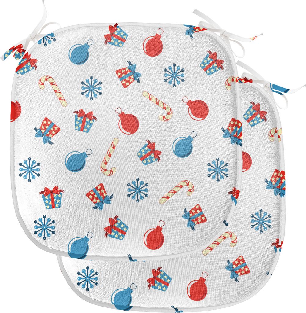 ABAKUHAUS Weihnachten Polster für Esszimmerstühle, Weihnachten Kegel Ornamente, Dekoratives wasserfestes Kissen mit Riemen für Küchensitze, 40 ...