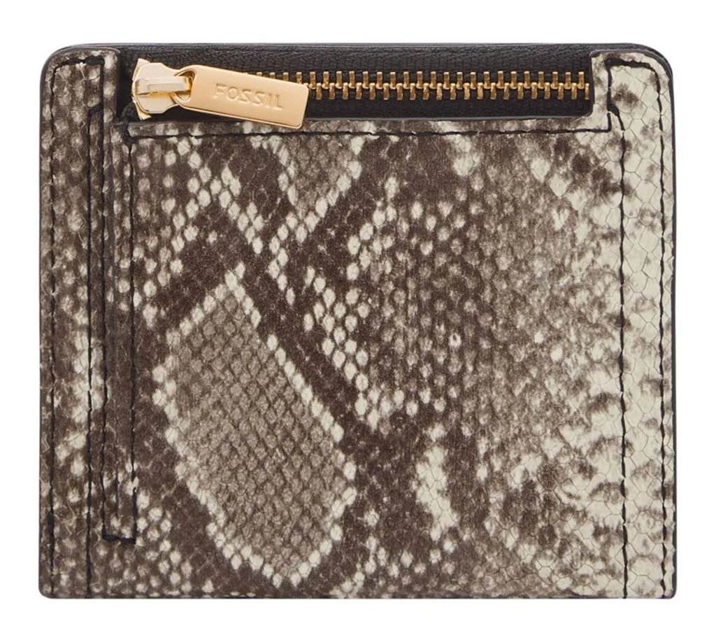 Porte-monnaie Compact Fossil Logan Gris Python Idéal pour Petits Sacs - 5