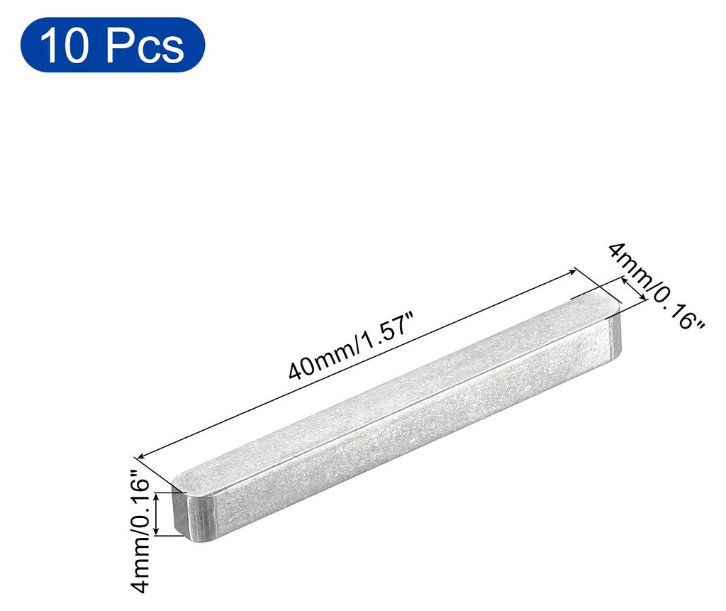 10 Stš¹ck Rundkopf-Federkeil, 4x4x40mm Round Ended Passfeder Edelstahl Professioneller Paralleler Antriebswellenkeil fš¹r Befestigungselemente ...