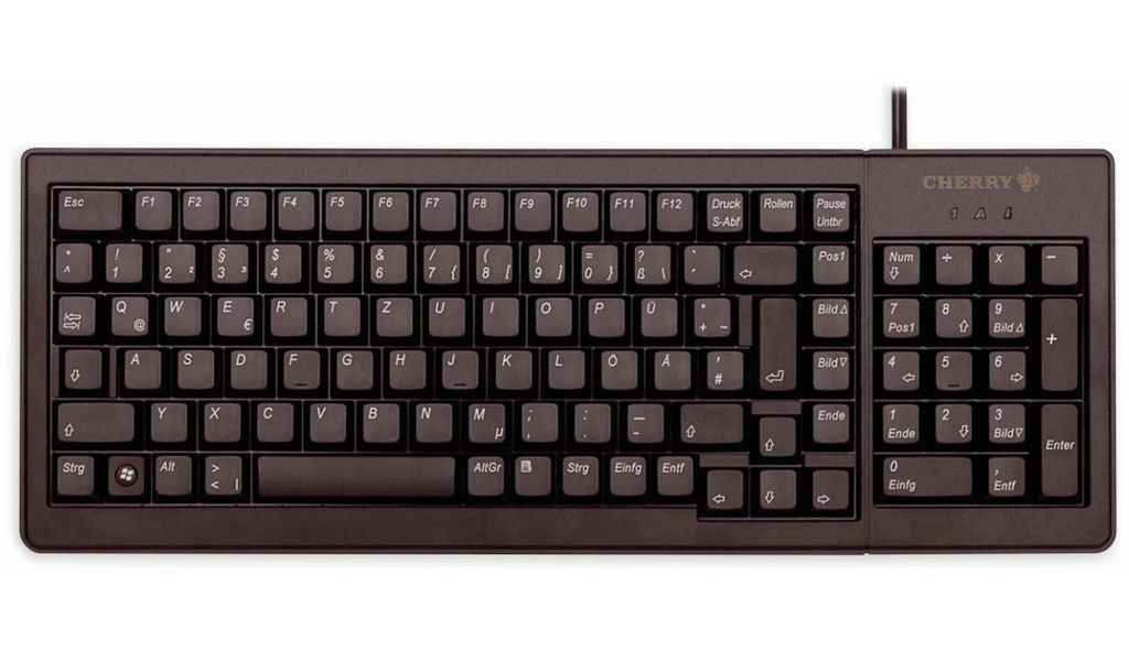 CHERRY G84-5200 XS, Kompakte Tastatur mit Nummernblock, Farbe:Schwarz