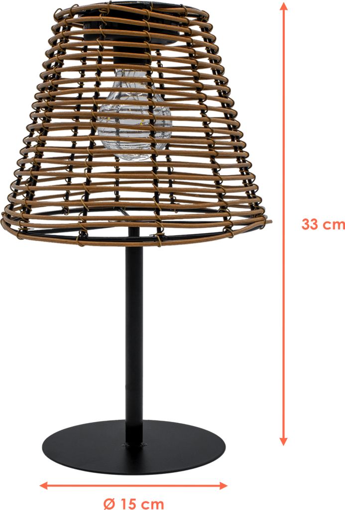 3.07 Lampe solaire de table avec ampoule - env. 33 cm - Image du produit 
