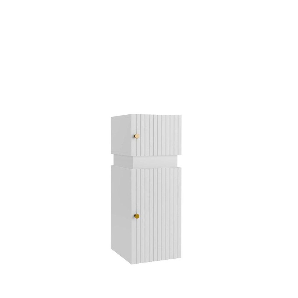 MONCLERO GF1 | Badschrank TIKO 80 cm Weiß Matt / Gold – Schmaler Hängeschrank Badezimmer Unterschrank 30x80x32 cm