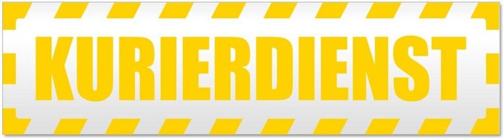 Kiwistar Kurierdienst gestreift Magnetschild Schild magnetisch - 45cm Gelb - Magnetfolie für Auto PKW Kfz