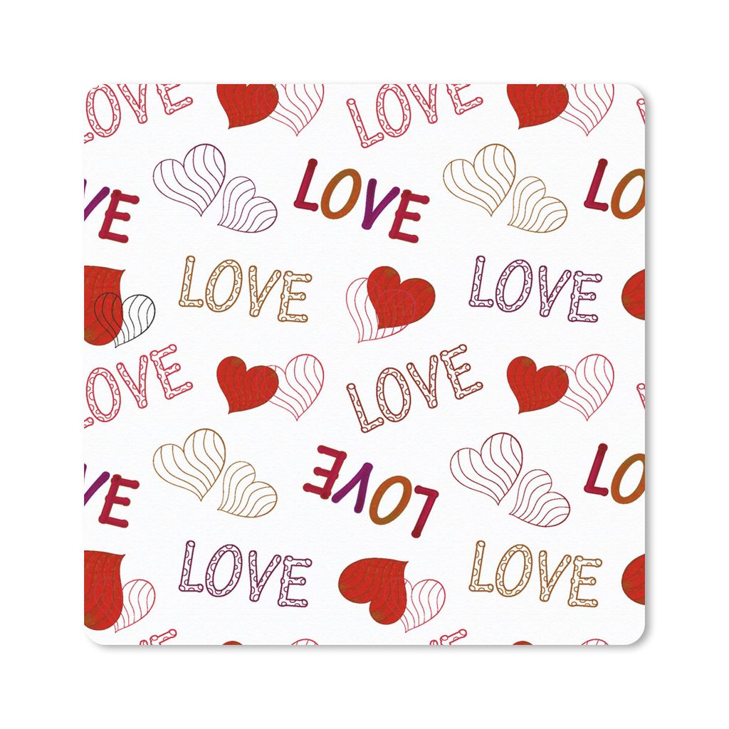 MuchoWow Mauspad Mousepad Liebe - Herz - Muster 30x30 cm - Mousepads - Maus Mat - Pad - Mausunterlage - Gaming