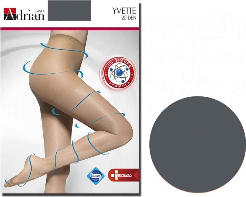 Strumpfhose 20 den Adrian Yvette Ebene Anthrazit 3