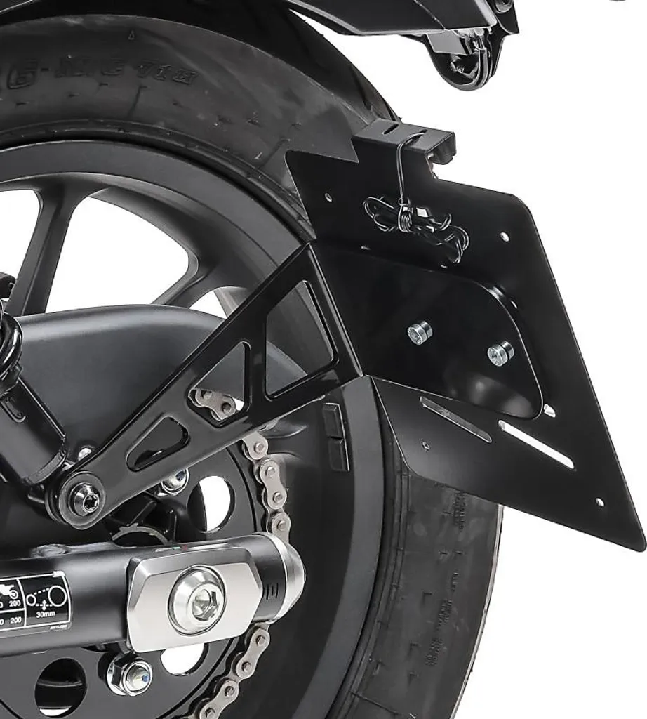 Support plaque latéral Honda Rebel 500 acier noir résistant 2017-2025