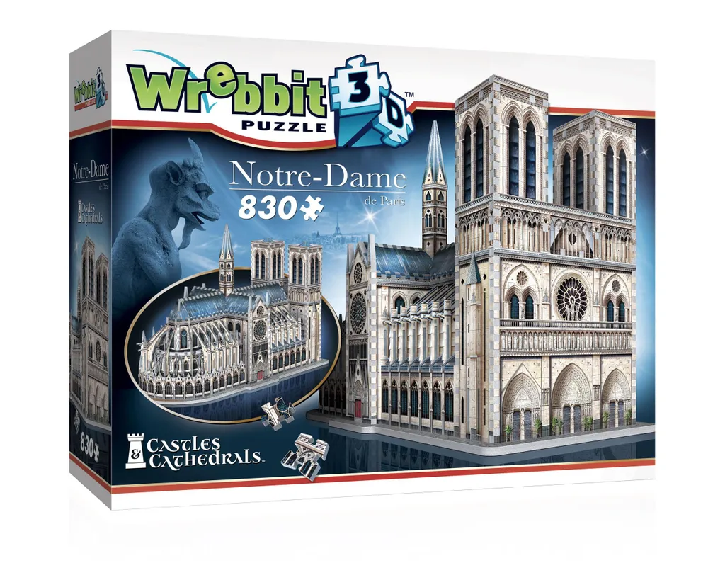 Wrebbit 3D Puzzle Notre-Dame de Paris 830 pièces - Maquette Réaliste