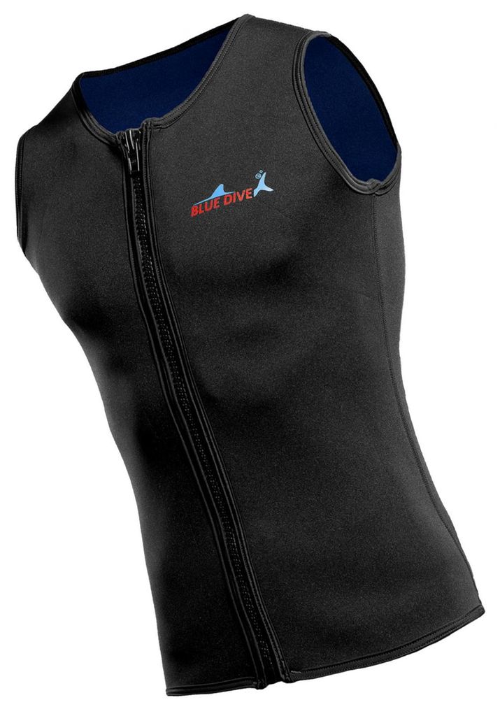 Tauchweste 2 mm mit Reißverschluss, ärmelloser Neoprenanzug, Schnorchel- und Schwimmshirt, Thermoschutz für Surfen, Tauchweste L