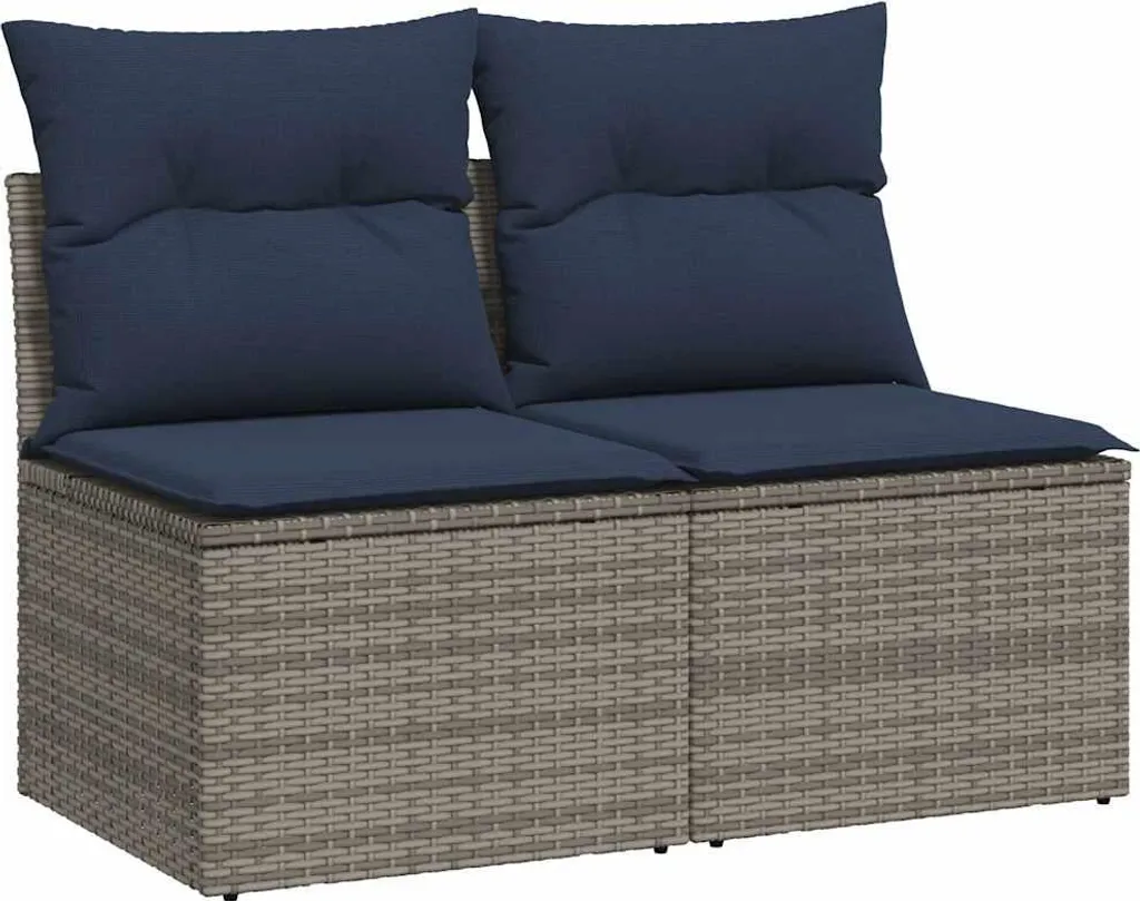 vidaXL Arredo Giardino: Set 2 Divani con Cuscini in Acacia e Rattan